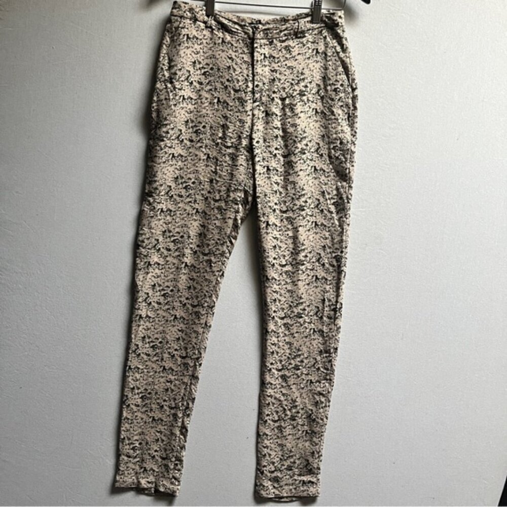 Obakki Patterned Silk Tapered Relaxed Pants Size 4 30" Waist